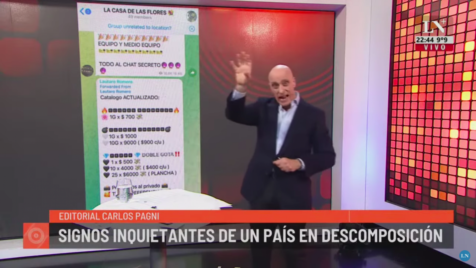 Pagni mostró en "Odisea" cómo ofrecen droga vía Telegram sin que nadie intervenga