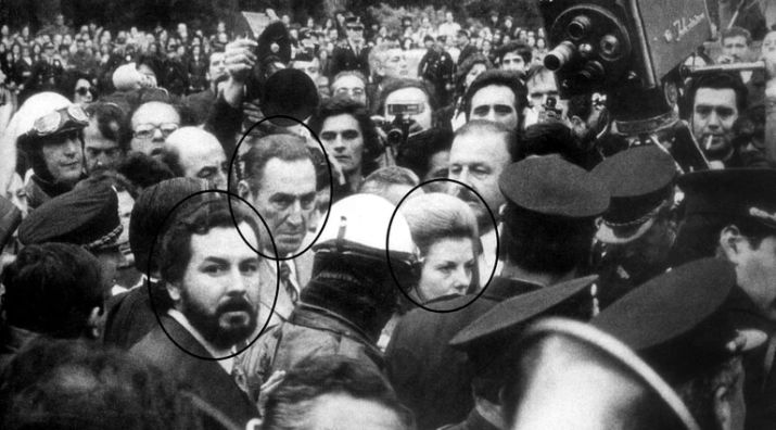 Almirón fue custorio de Isabel Perón. Aquí, con ella y Juan Perón.