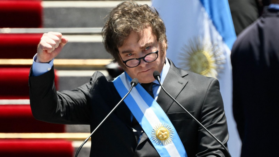 Milei, al asumir.