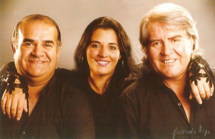 Junto a su padre y su tío. Gentileza Felisa Vega 