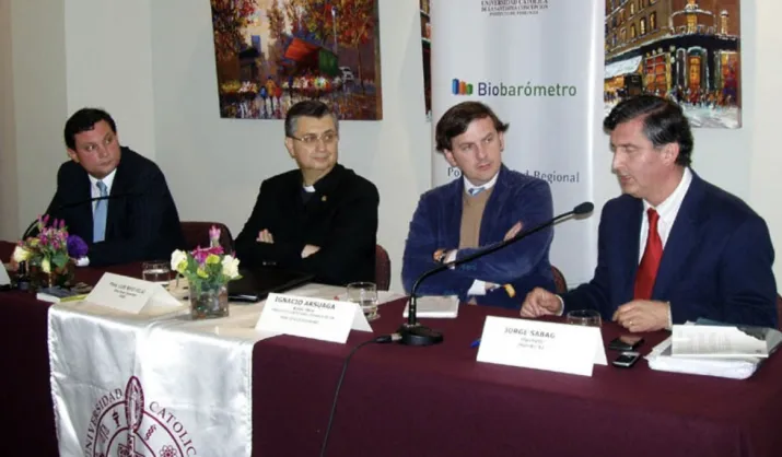 Presentacion Libro Arsuaga UCSC. Enrique Van Rysselberghe, Ignacio Arsuaga, diputado Sabag 2011.